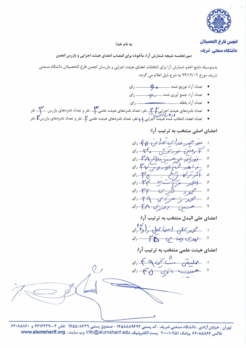 صورتجلسه مورخ 9 اسفندماه 1394 btm 1394